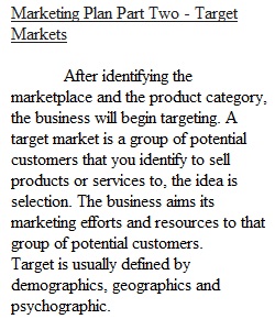 Marketing Plan Part Two